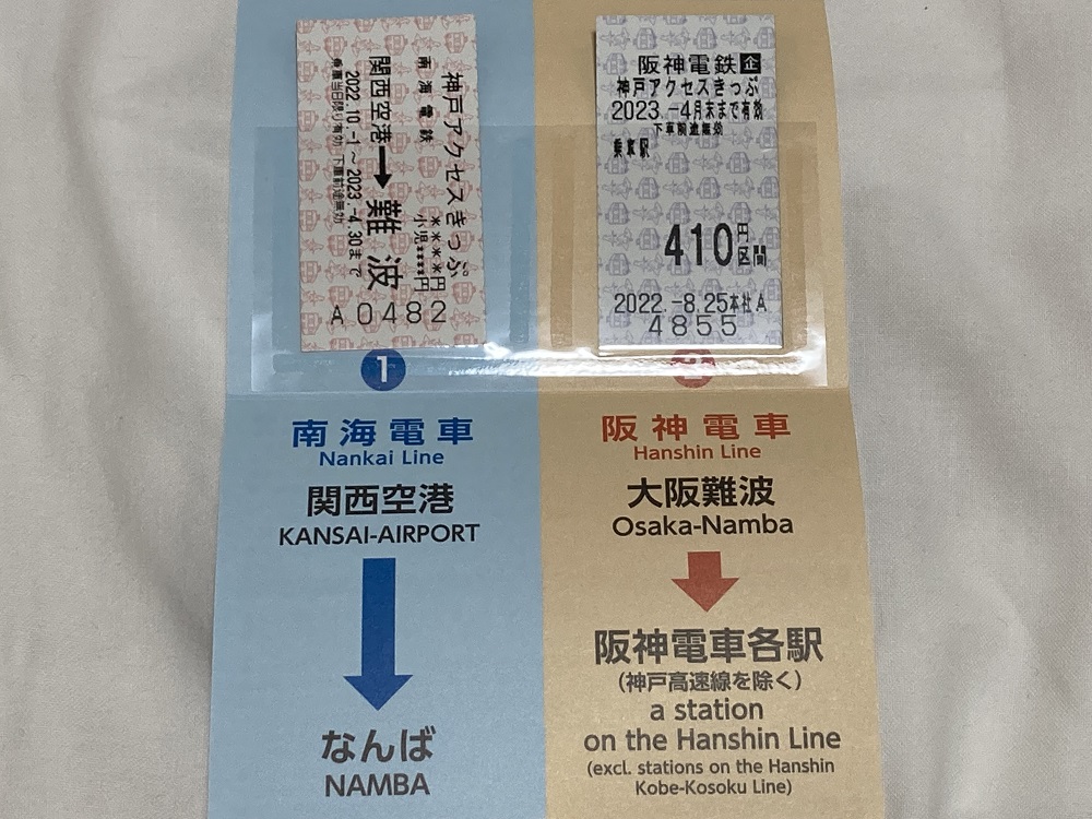 神戸アクセスきっぷの切符2枚