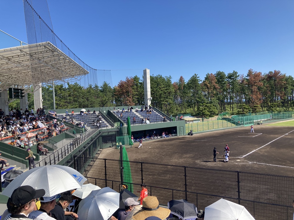 野球場の日傘