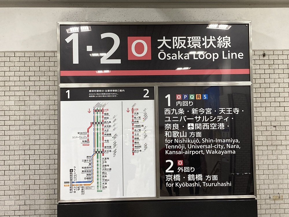 JR大阪駅・環状線の案内板