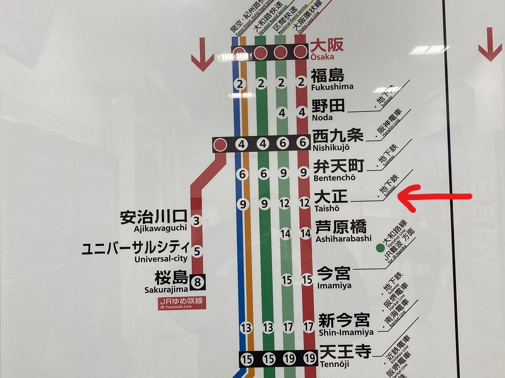 JR西日本・環状内回り線の路線図