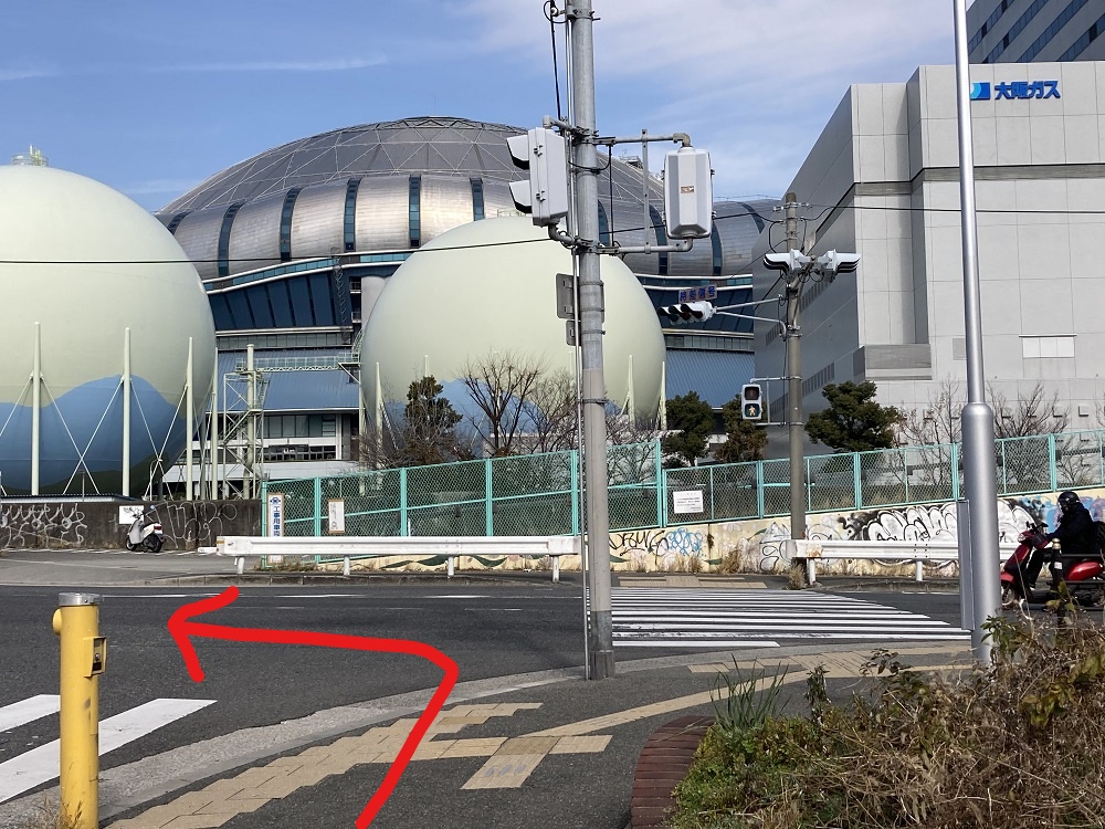 京セラドーム大阪前にあるガスタンク