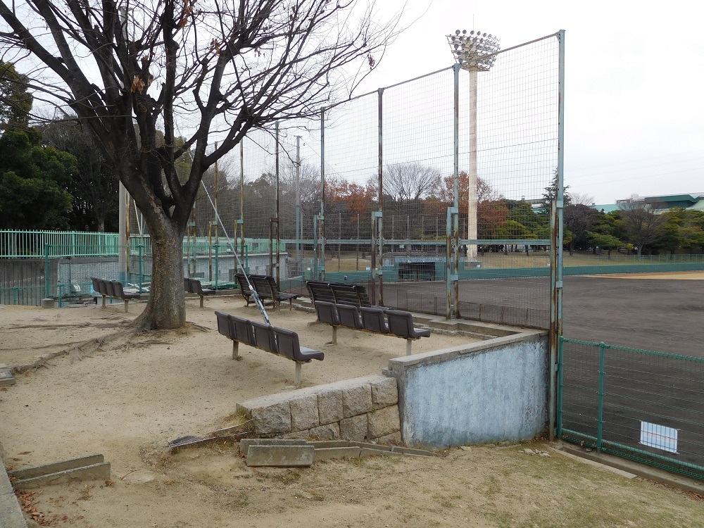 小田南公園の野球場内野席