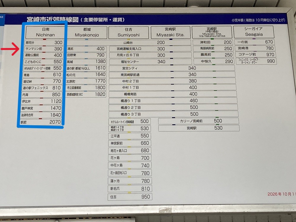 宮崎空港のバス路線図