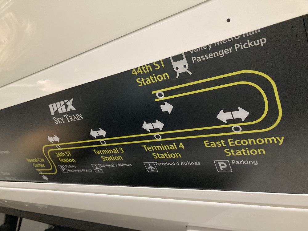 フェニックス国際空港のターミナルモノレール路線図