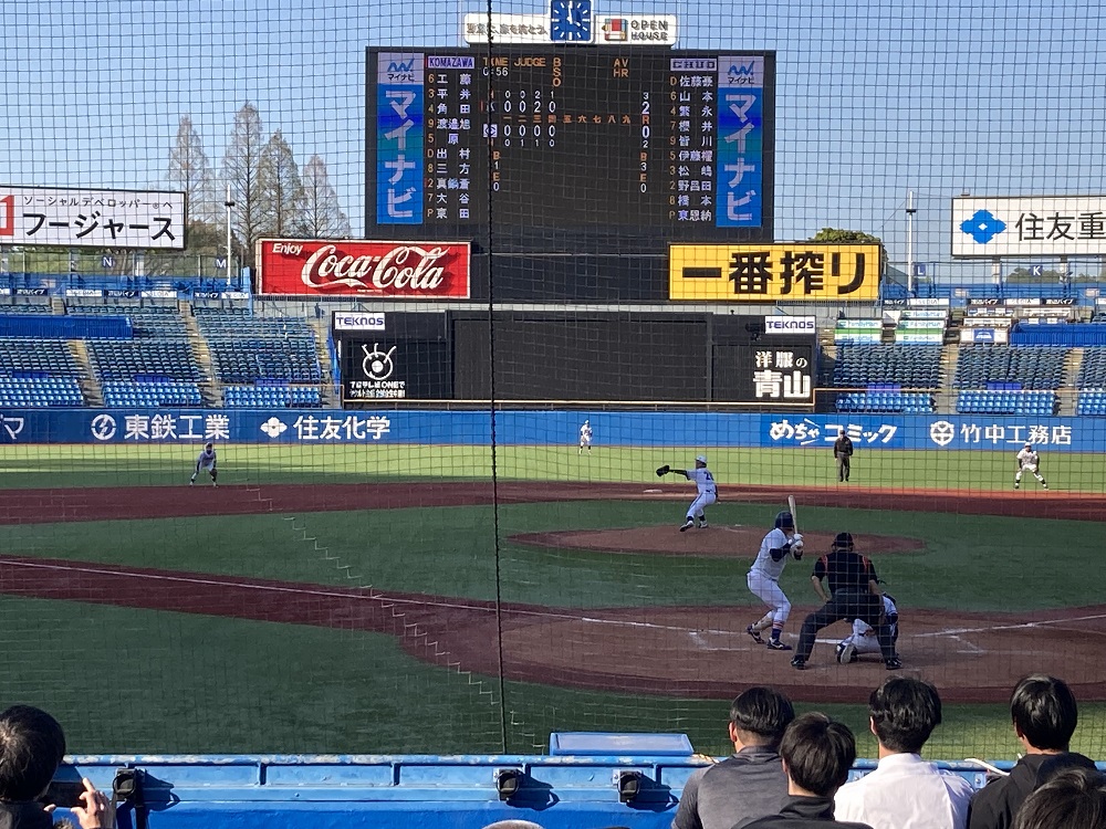 明治神宮野球場のネット裏席（10段48番）