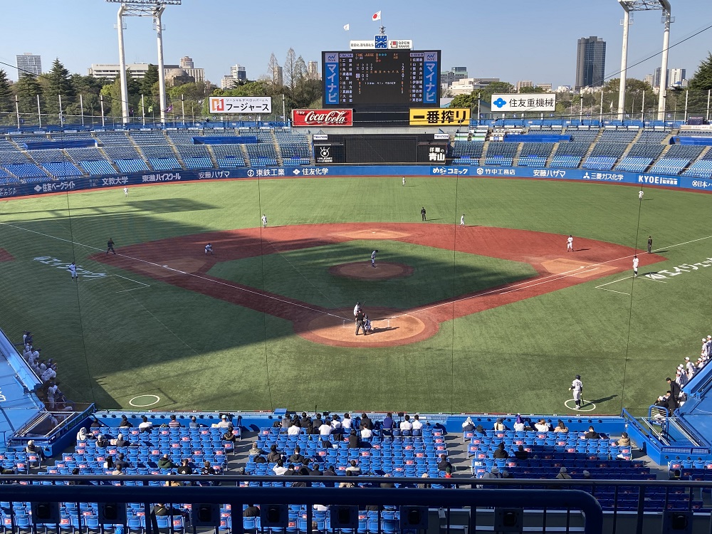 明治神宮野球場の2階ネット裏席（5段49番）