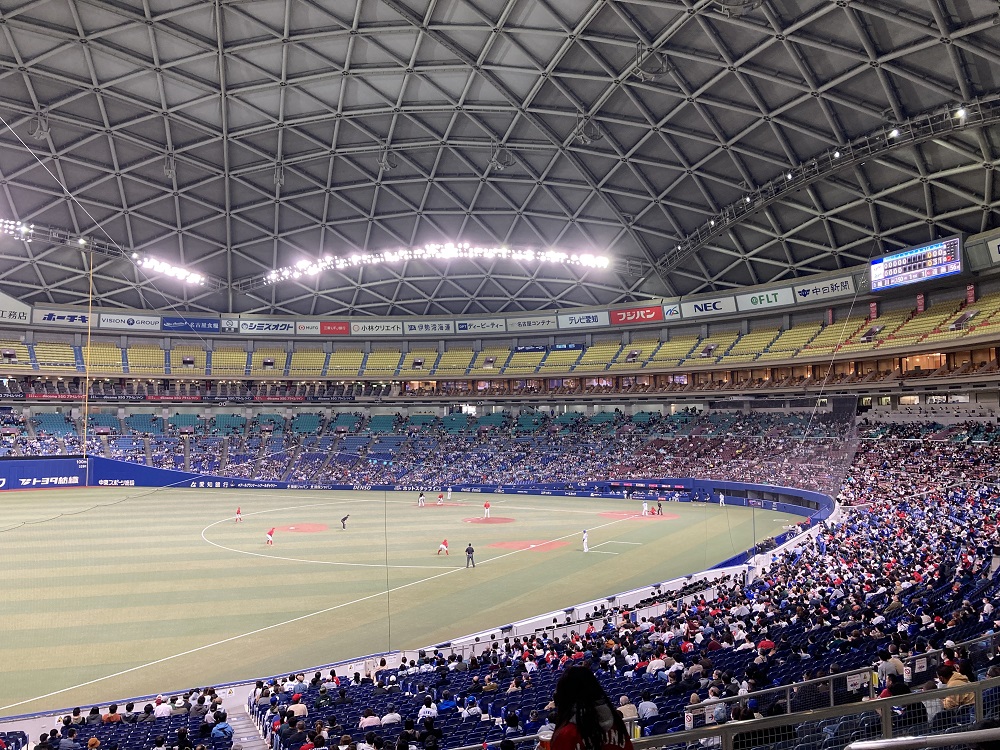 バンテリンドームのグラウンド（中日ドラゴンズ本拠地球場）