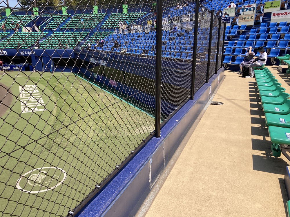 鎌ヶ谷スタジアムの最前列